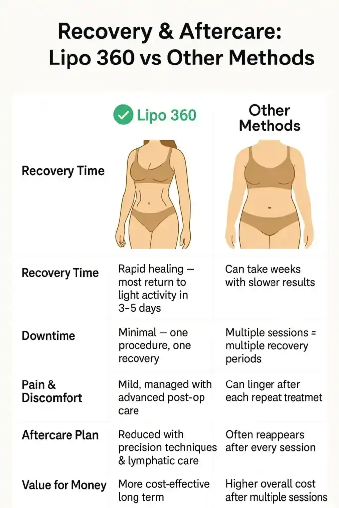 Recovery and Aftercare for Fat-Dissolving Surgery 2 Table to show fat dissolving injection aftercare Brackley