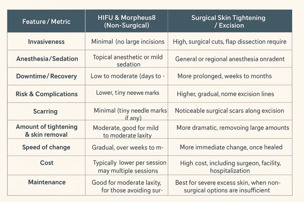 The Science of Skin Tightening 2 Table of skin tightening Brackley benefits compared to surgical options